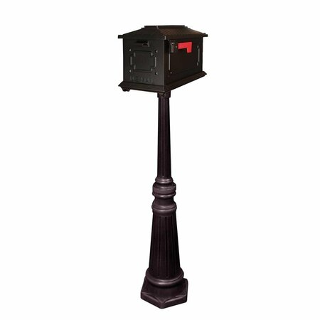 SPECIAL LITE PRODUCTS Kingston Curbside Mailbox with Tacoma Mailbox Post Unit - Black SCK-1017_SPK-591-BLK